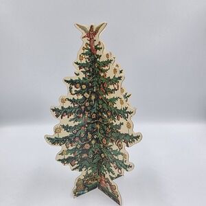 Vintage 1979 Cardboard Christmas Tree Stand Up Merrimack Publishing Company 9"